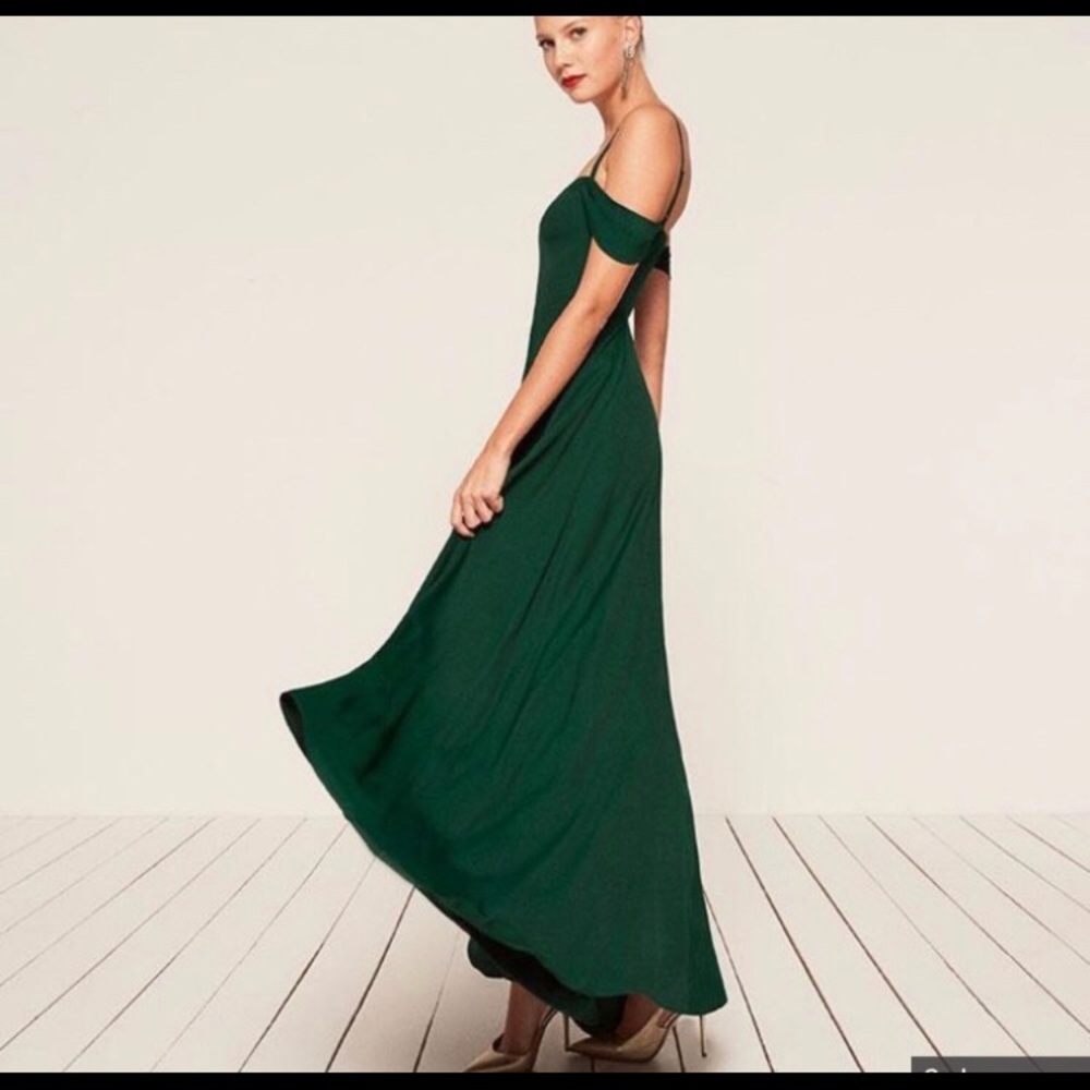 Reformation Poppy Green Maxi Dress
